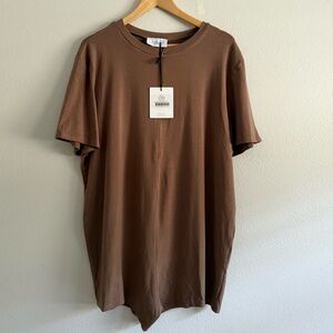 Legoe Heritage Kiah Maternity Romper in chocolate Sz 4/XXL NWT